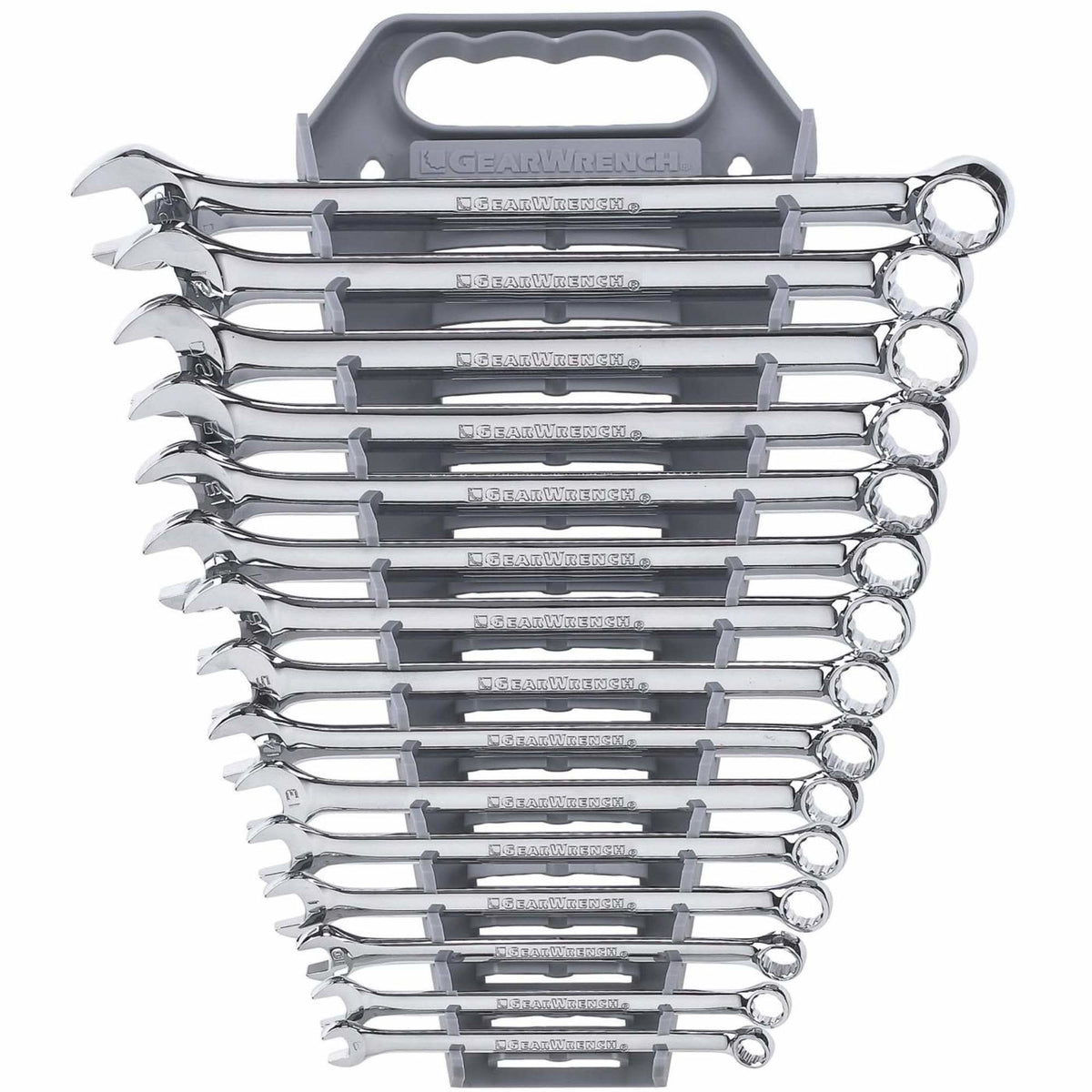 12-Point Long Pattern Wrench Set, Combination, 15 Pieces, Metric