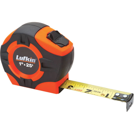 Tape Measure High Visibility Orange, Engineers, 1" x 25', in./ft. Graduations