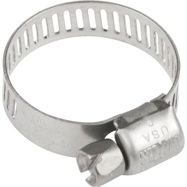 Hose Clamps - Stainless Steel Band & Screw, Min Dia. 0.316, Max Dia. 7/8"