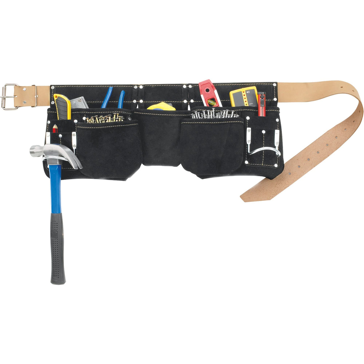 Journeyman's Carpenter Tool Belt, Leather, Black
