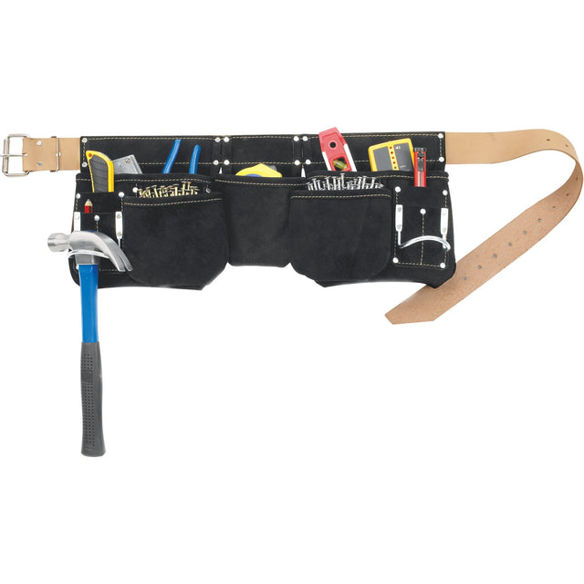 Journeyman's Carpenter Tool Belt, Leather, Black