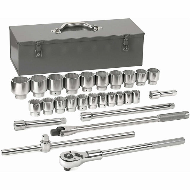 12-Point SAE Mechanics Tool Set, 27 Pcs, 3/4" Drive Size