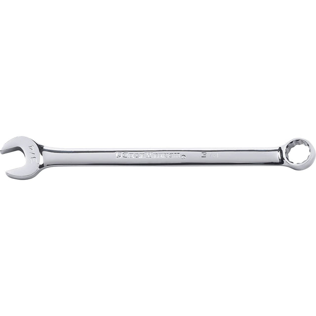 Long Pattern Combination Wrench, 12 Point, 3/4", Chrome/Polished Finish
