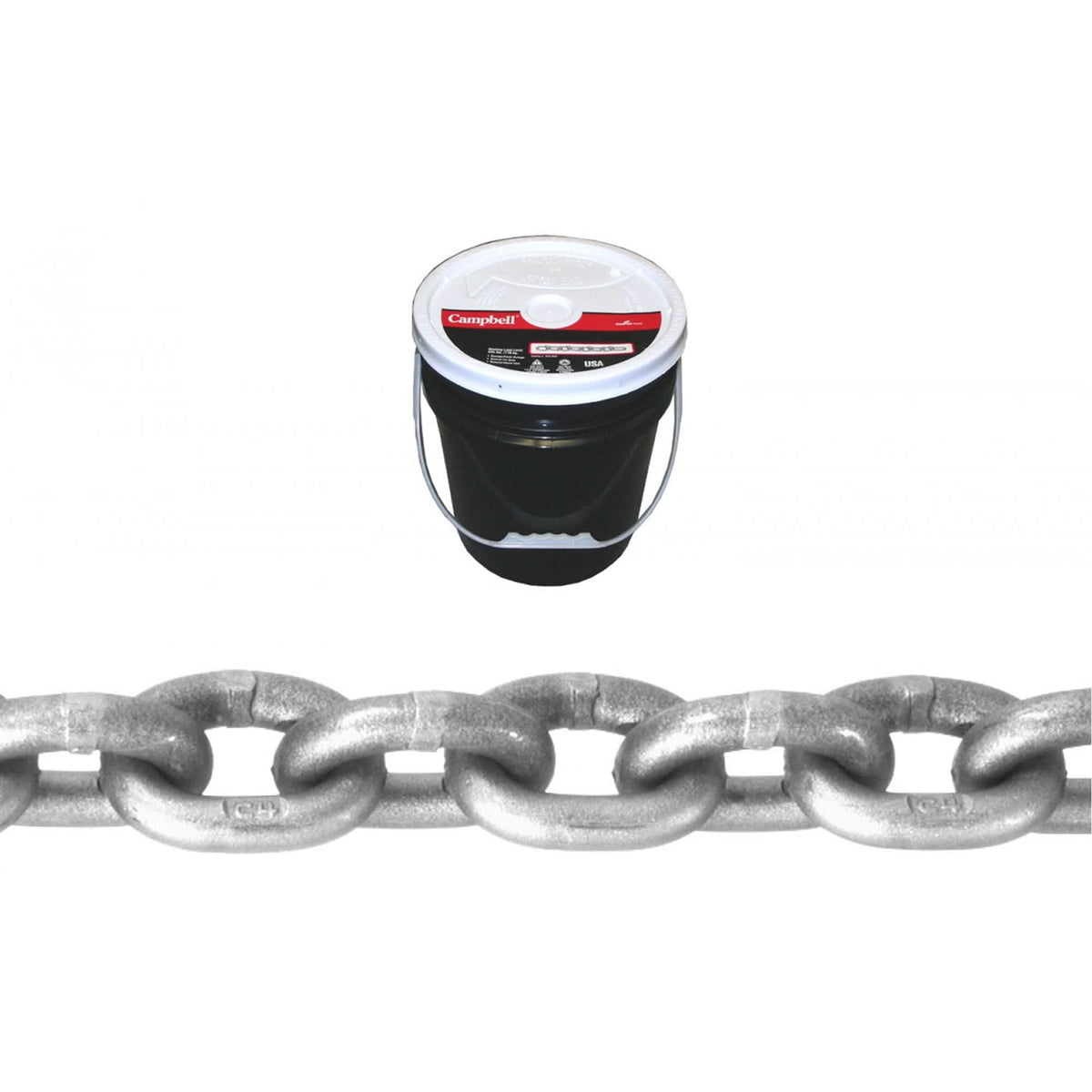 High Test Chain, Carbon Steel, 5/16" x 100' (30.4 m) L, Grade 43, 3900 lbs. (1.95 tons) Load Capacity