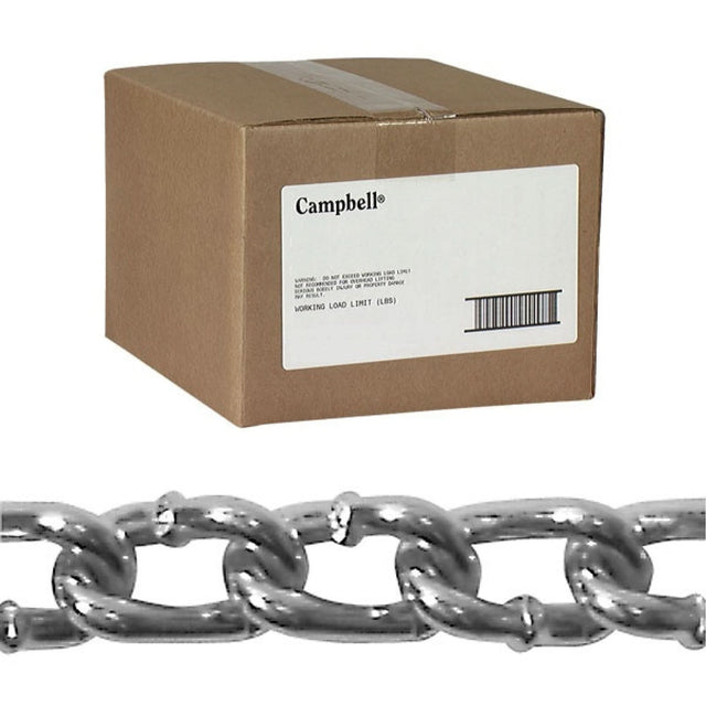Twist Link Machine Chain, Low Carbon Steel, #2 x 100' (30.4 m) L, 310 lbs. (0.155 tons) Load Capacity