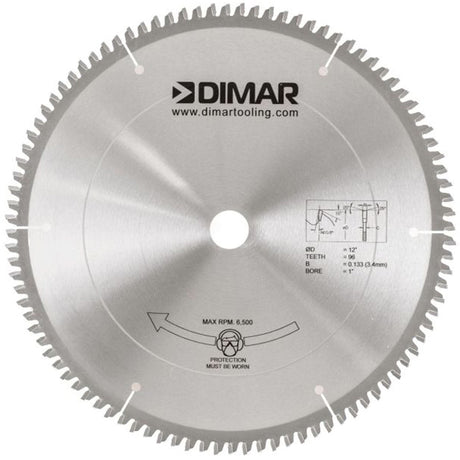 Melamine Saw Blade, 12", 96 Teeth, Wood Use