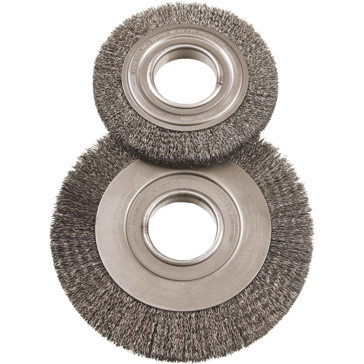 8" Major Wire Wheel Brushes, 8" Dia., 0.014" Fill, 2" Arbor