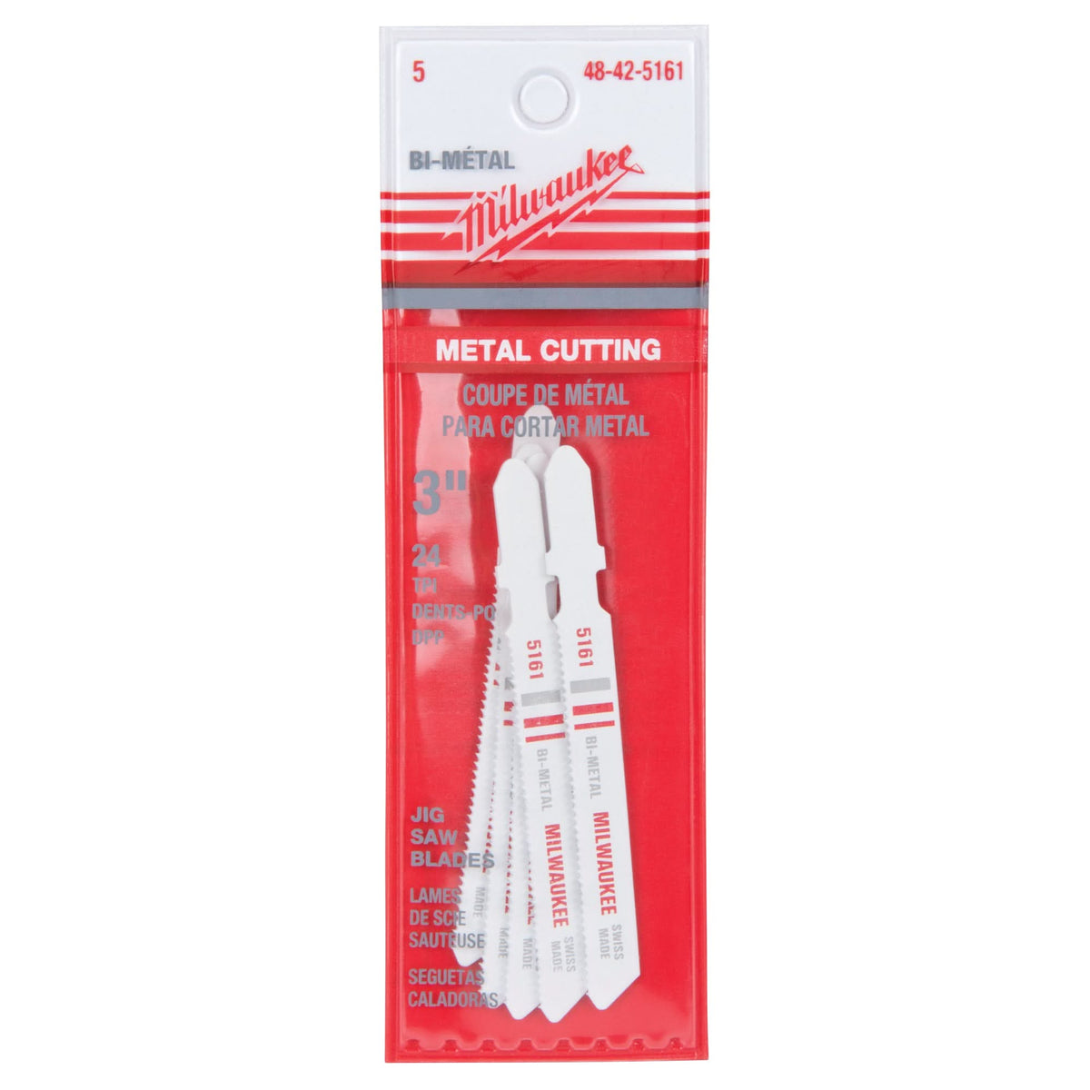 Jigsaw Blade, Bi-Metal, T-Shank, 3" L, 24 TPI