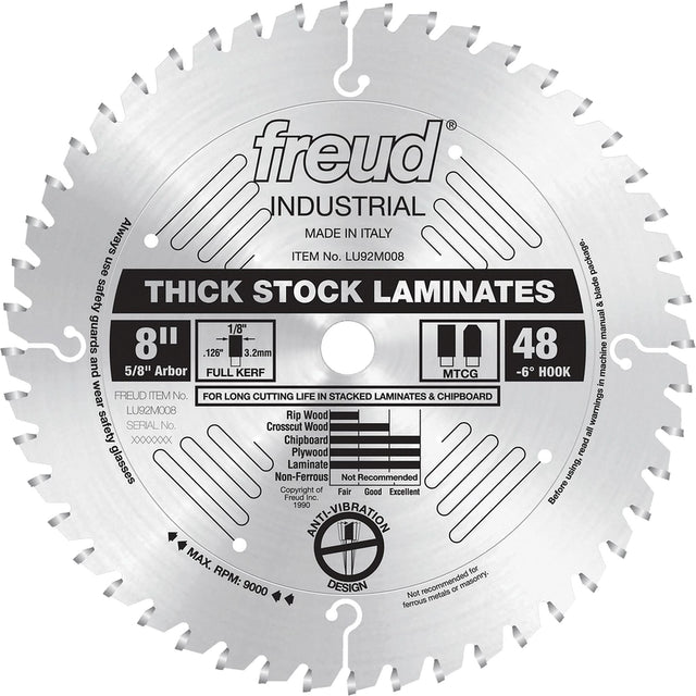 Industrial Saw Blade - Chipboard, 8", 48 Teeth, Laminate Use