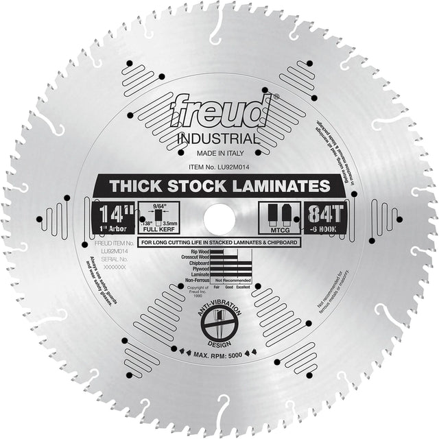Industrial Saw Blade - Chipboard, 14", 84 Teeth, Laminate Use