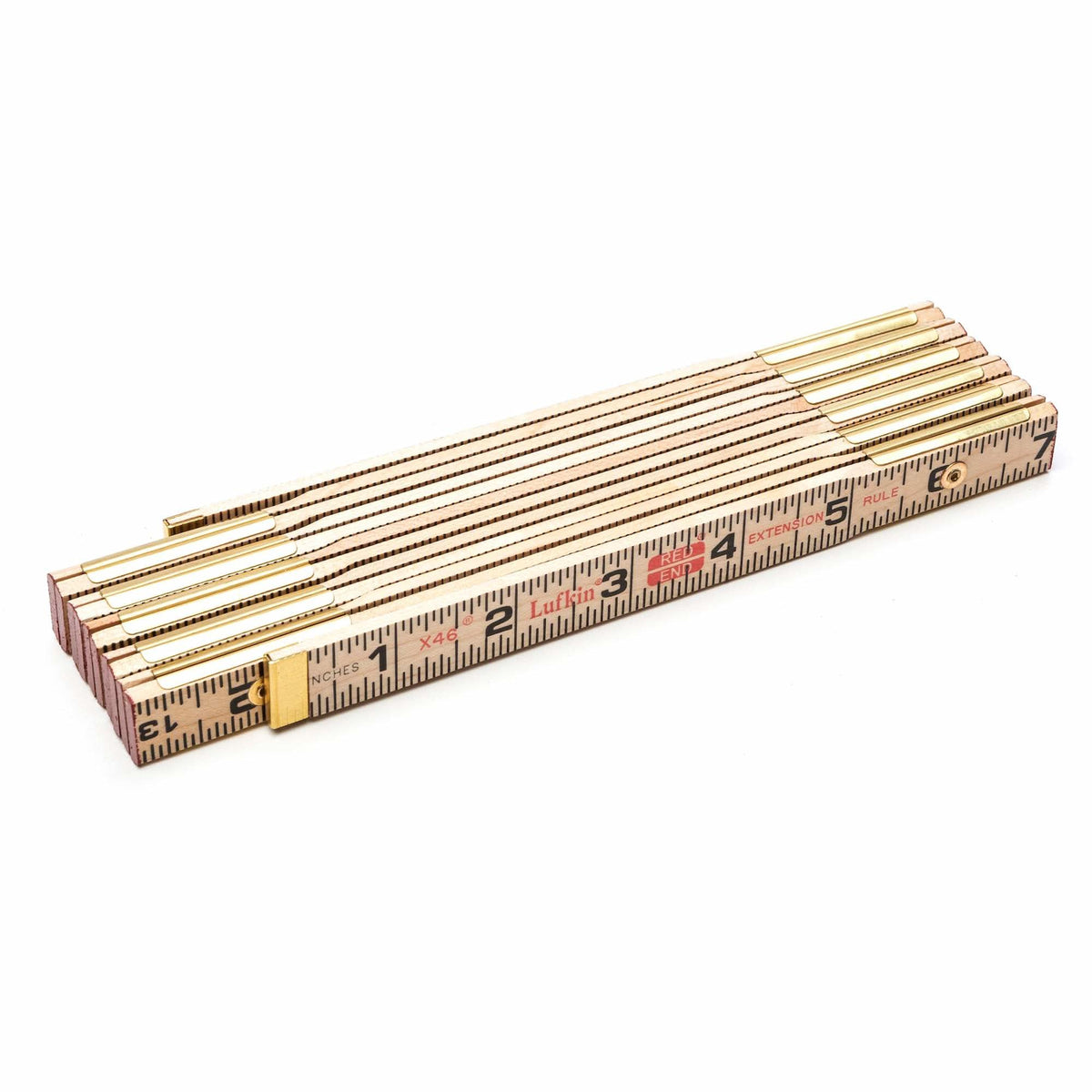 Folding Rule, 6' L, Wood, 1/16" Graduations