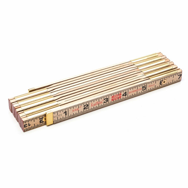 Folding Rule, 6' L, Wood, 1/16" Graduations