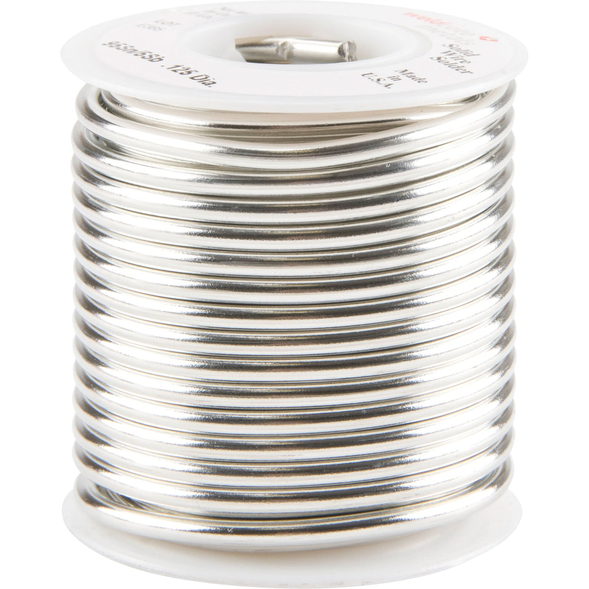Common Solder, Lead-Free, 95% Tin 5% Antimony, Solid Core, 0.125" Dia.