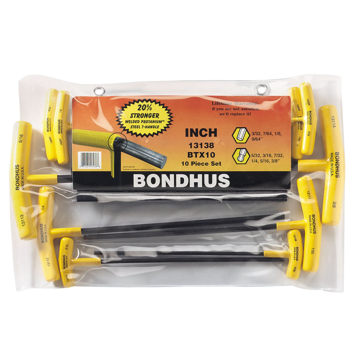 Ball Driver® Hex Keys Set, 10 Pcs., Imperial