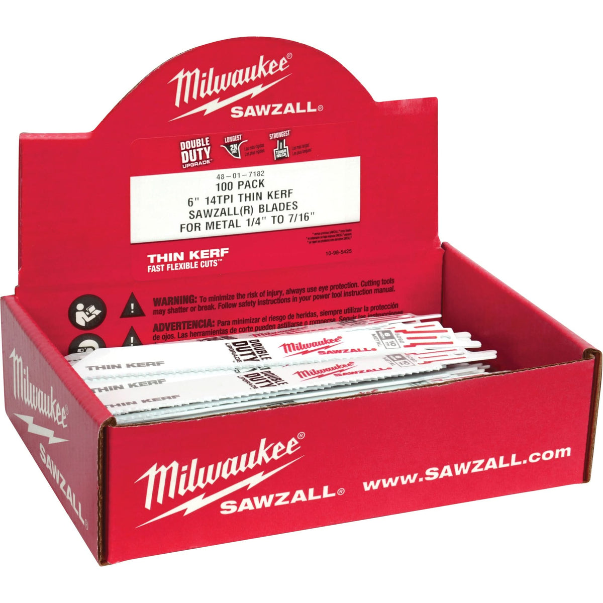 Sawzall® Blade, Bi-Metal, 10 TPI, 6" L x 3/4" W