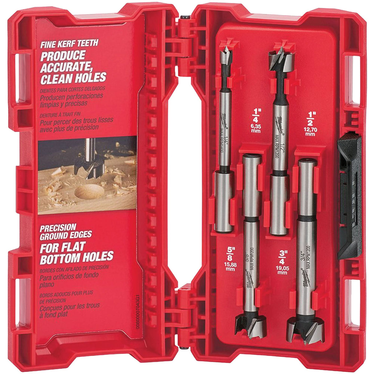 Forstner Wood Bit Set, 4 Pieces, Steel