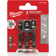 Shockwave™ Impact Driver Socket Adapter Set, 1/4" Drive Size, Ball, 1-7/8" L