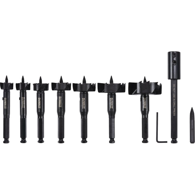 Self-Feed Wood Drill Bit Kit, 8 Pieces, High Carbon Steel