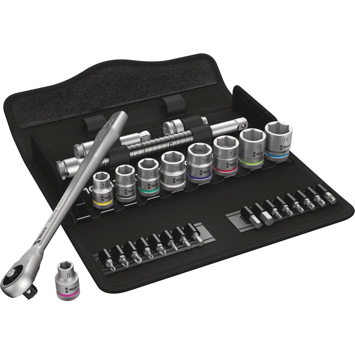 Zyklop Metric Metal Ratchet Set, 29 Pcs, 3/8" Drive Size