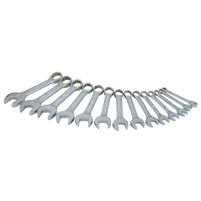 Stubby Wrench Set, Combination, 14 Pieces, Metric