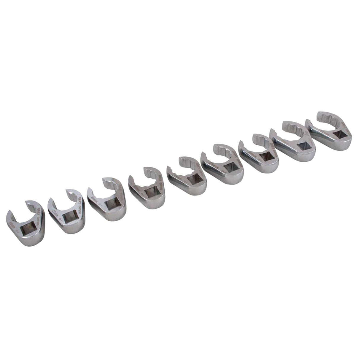 Wrench Set, Crowfoot, 9 Pieces, Metric