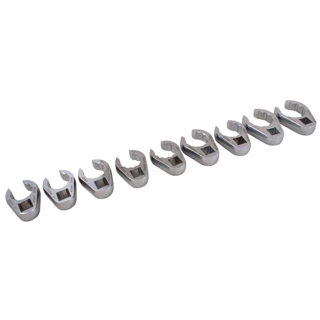 Wrench Set, Crowfoot, 9 Pieces, Metric