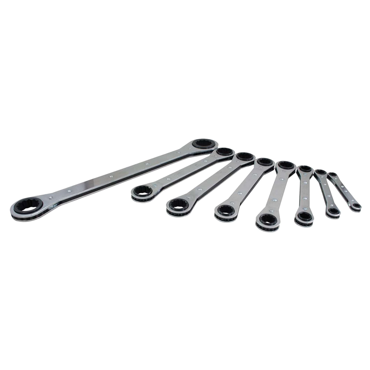 Wrench Set, Ratcheting Box, 8 Pieces, Imperial