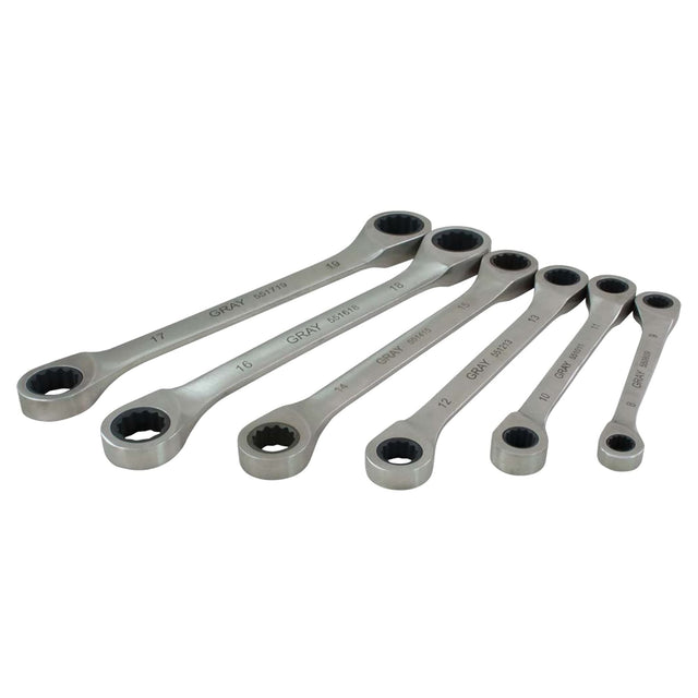 Wrench Set, Ratcheting Box, 6 Pieces, Metric