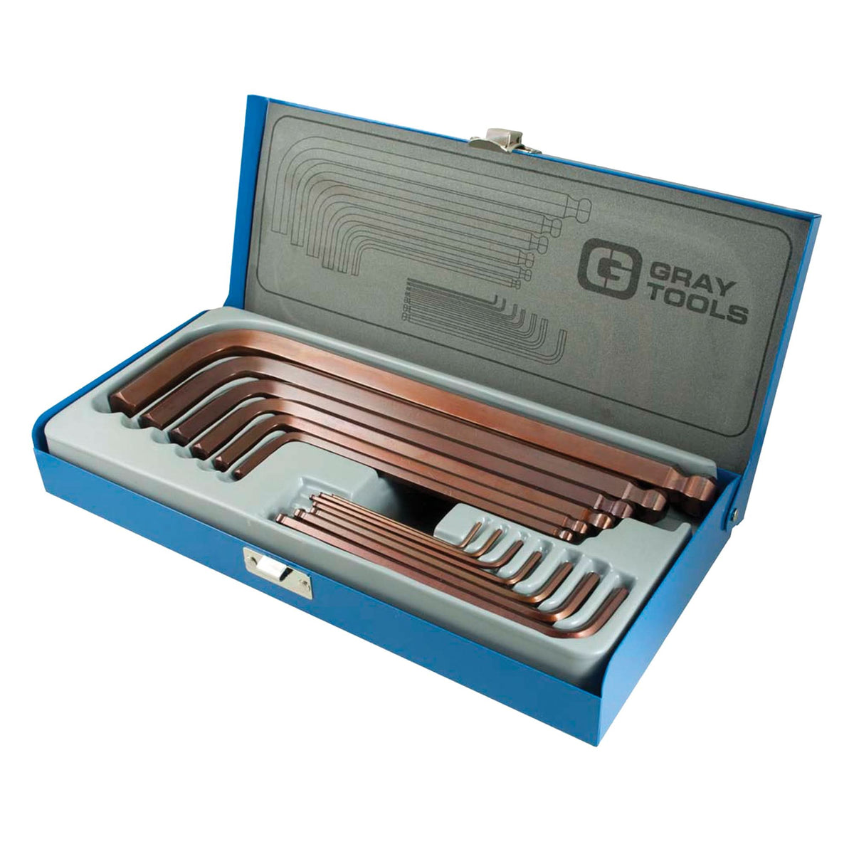 Long Arm Ball Hex Key Set, 13 Pcs., Imperial