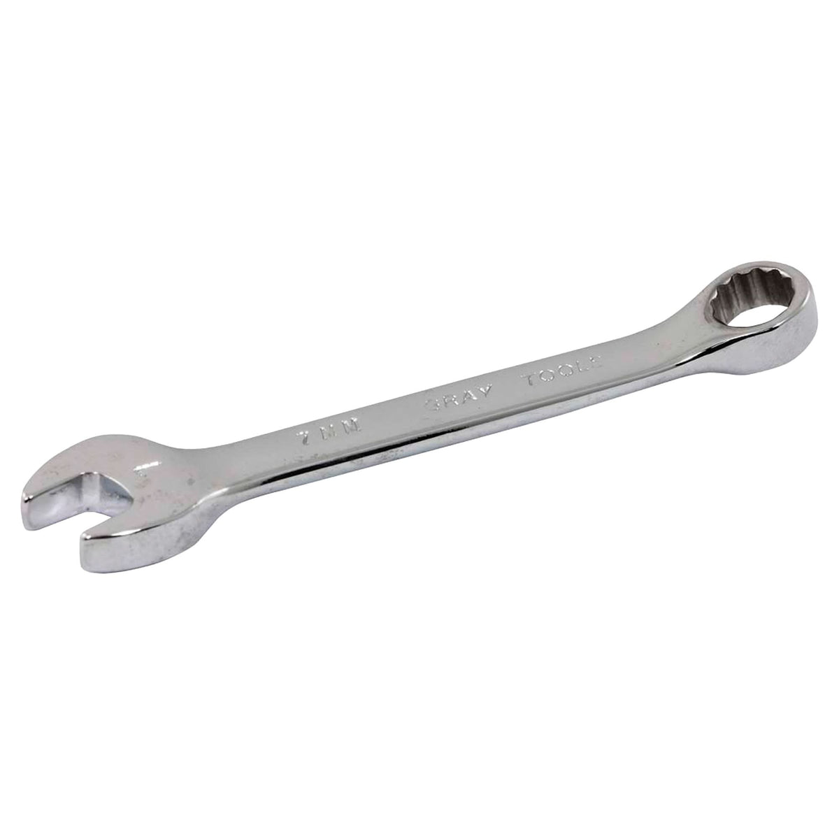 Stubby Combination Wrench, 12 Point, 7 mm, Chrome Finish