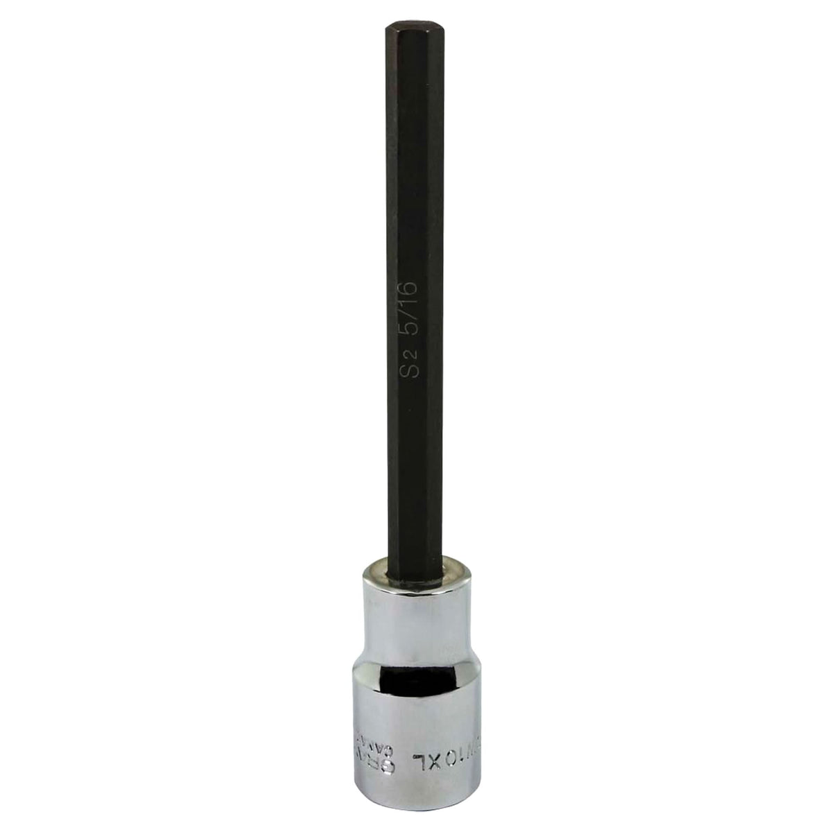 Socket, Hex, 5/16" x 5" L, 1/2" Square Drive Drive