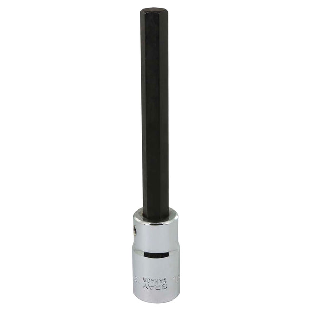 Extra Long Bit Socket, Hex, 10 mm x 128 mm L, 1/2" Square Drive Drive