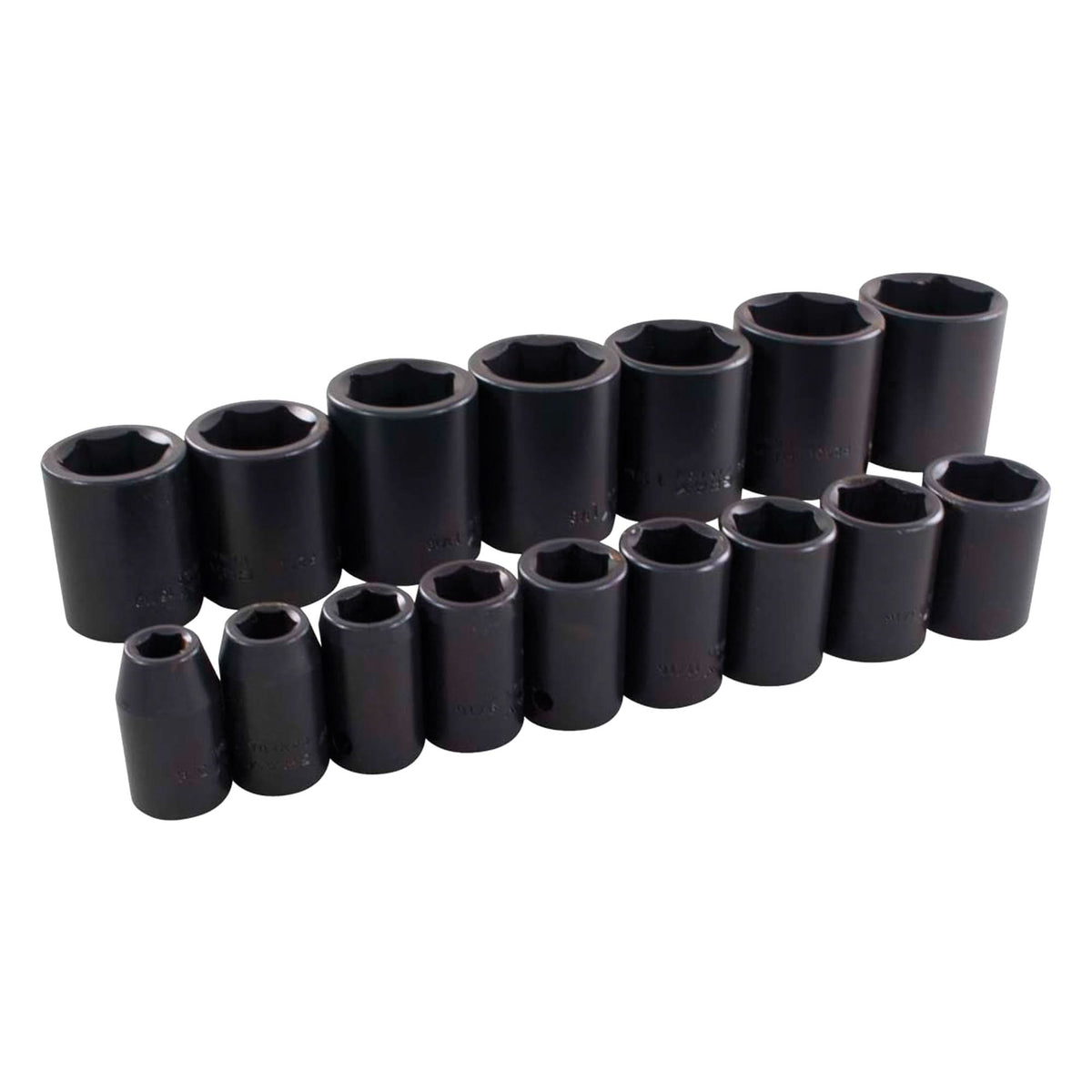 Socket Set, 16 Pcs, Impact, 1/2" Drive Size