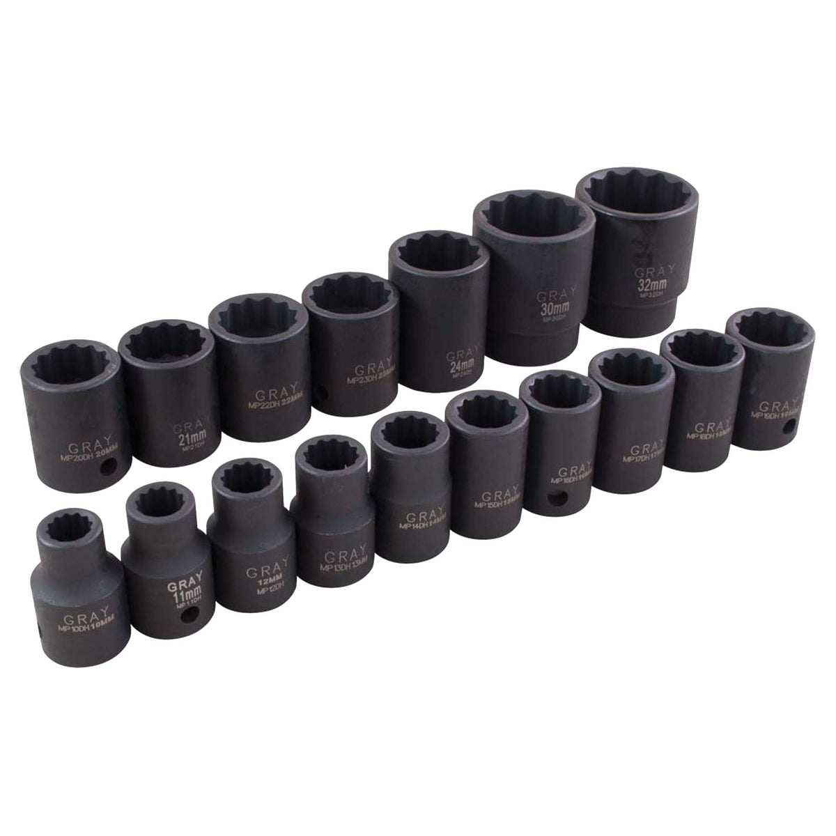 Socket Set, 17 Pcs, Impact, 1/2" Drive Size