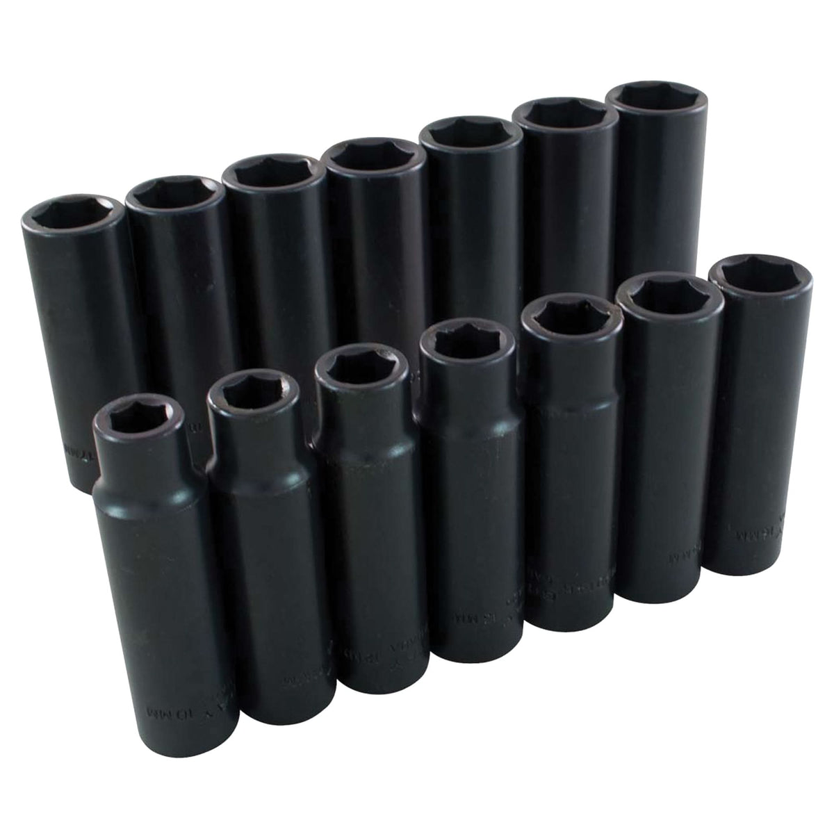 Socket Set, 14 Pcs, Impact, 1/2" Drive Size, Deep