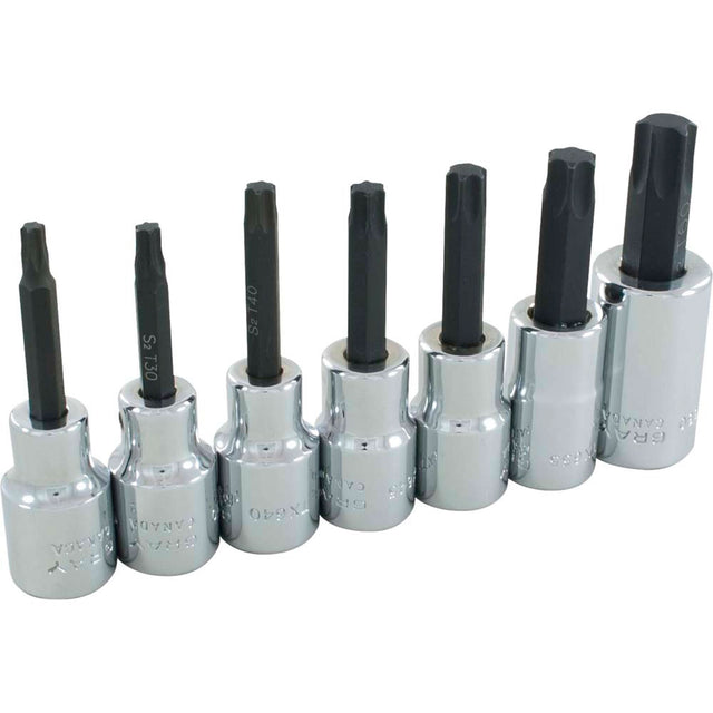 Torx® Head Socket Set, Torx®, 1/2" Drive, 7 Pcs