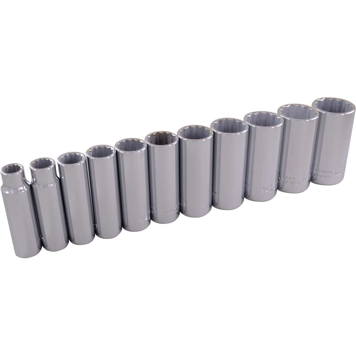 Socket Set, 11 Pcs, 3/8" Drive Size, Deep