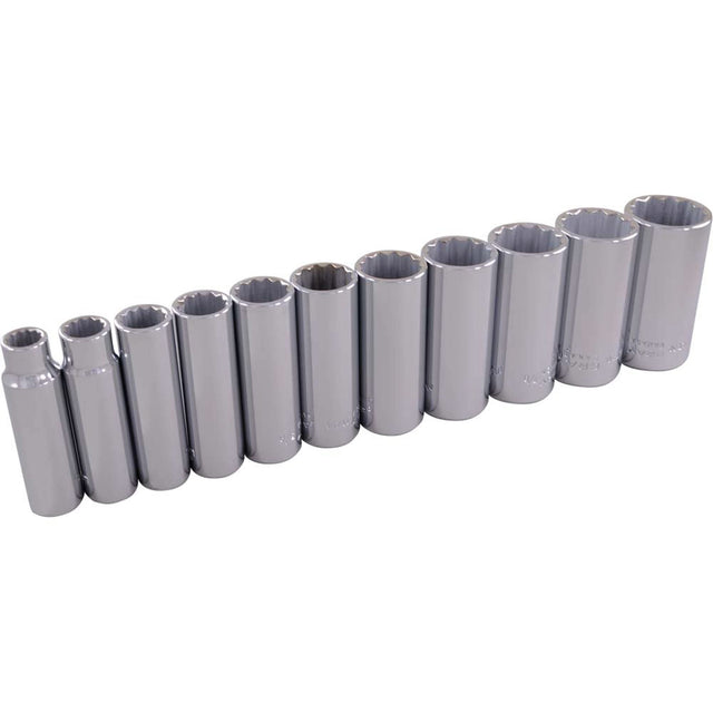 Socket Set, 11 Pcs, 3/8" Drive Size, Deep