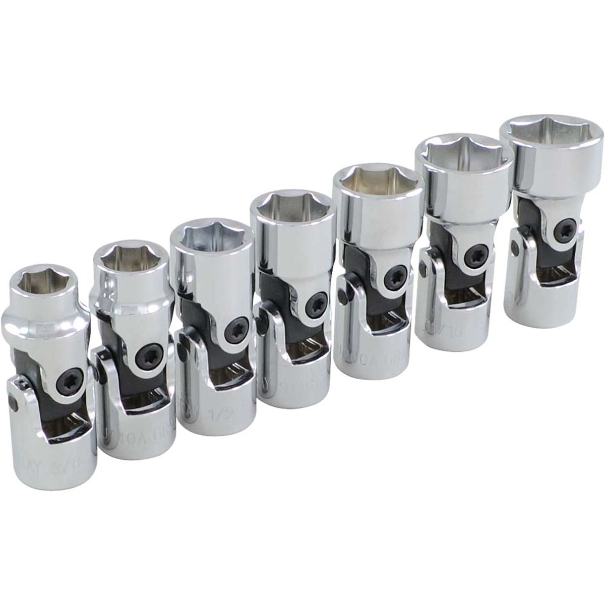 Universal Joint Socket Set, 7 Pcs, 3/8" Drive Size