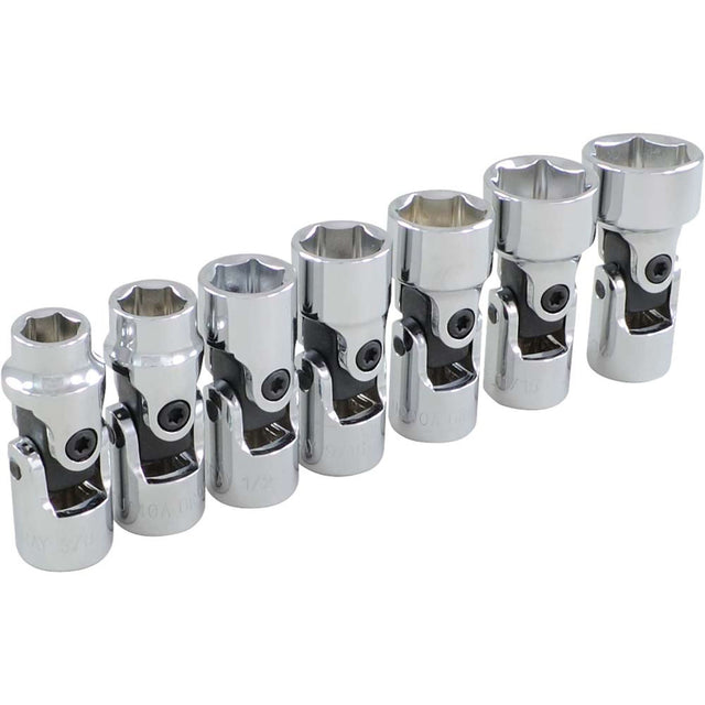 Universal Joint Socket Set, 7 Pcs, 3/8" Drive Size