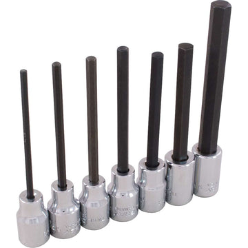 Hex Head Socket Set, Hex, 3/8" Drive, 7 Pcs