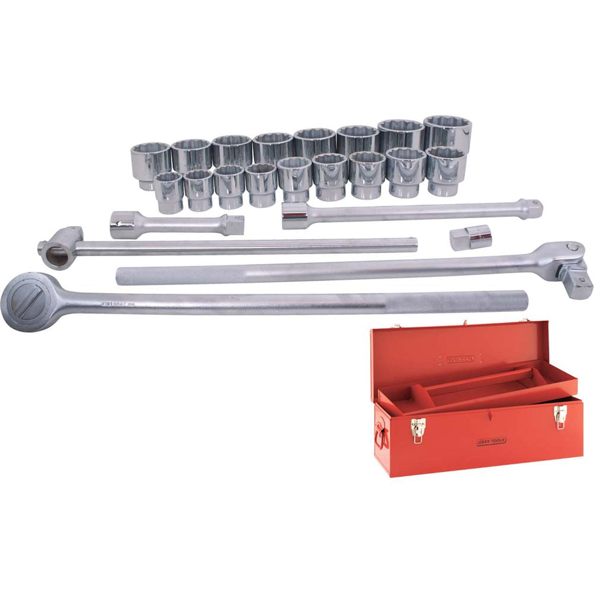 Socket & Attachment Set, 24 Pcs, 1" Drive Size