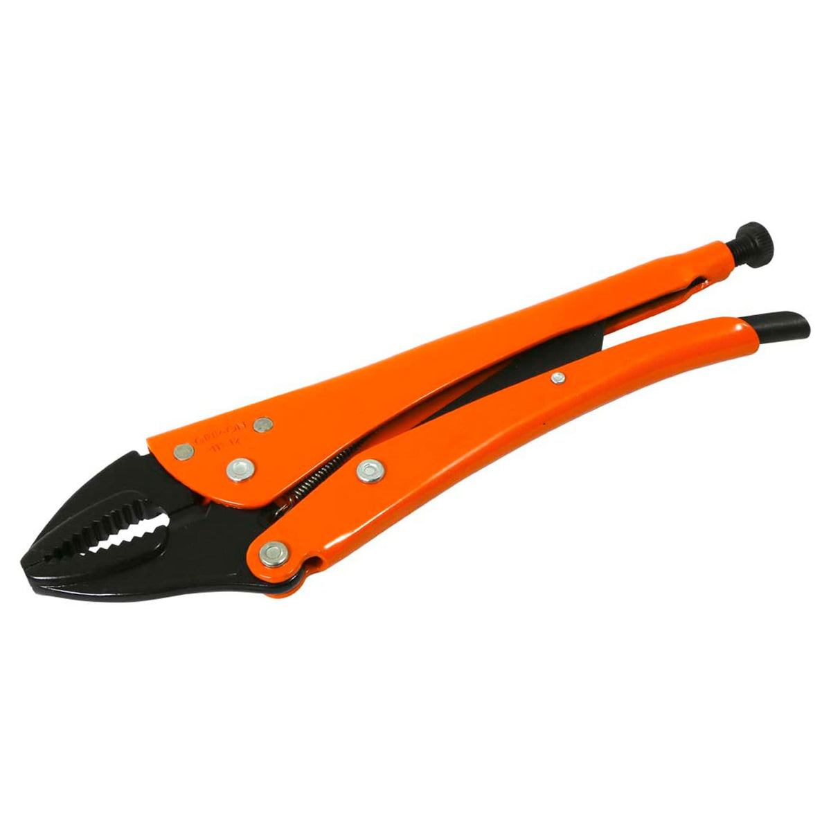 Locking Pliers, 12" Length, Curved Jaw