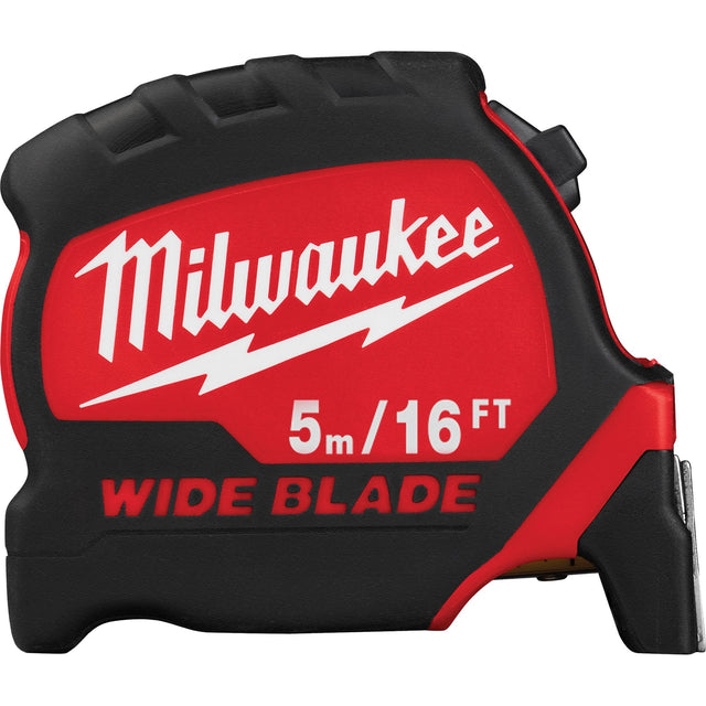 Wide Blade Tape Measure, 1-1/4" x 16'/5 m, Imperial & Metric Graduations