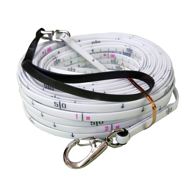 Fiberglass Depth Gauge Tape Measure, 1/4" x 30 m, Decimetres/Metres Graduations
