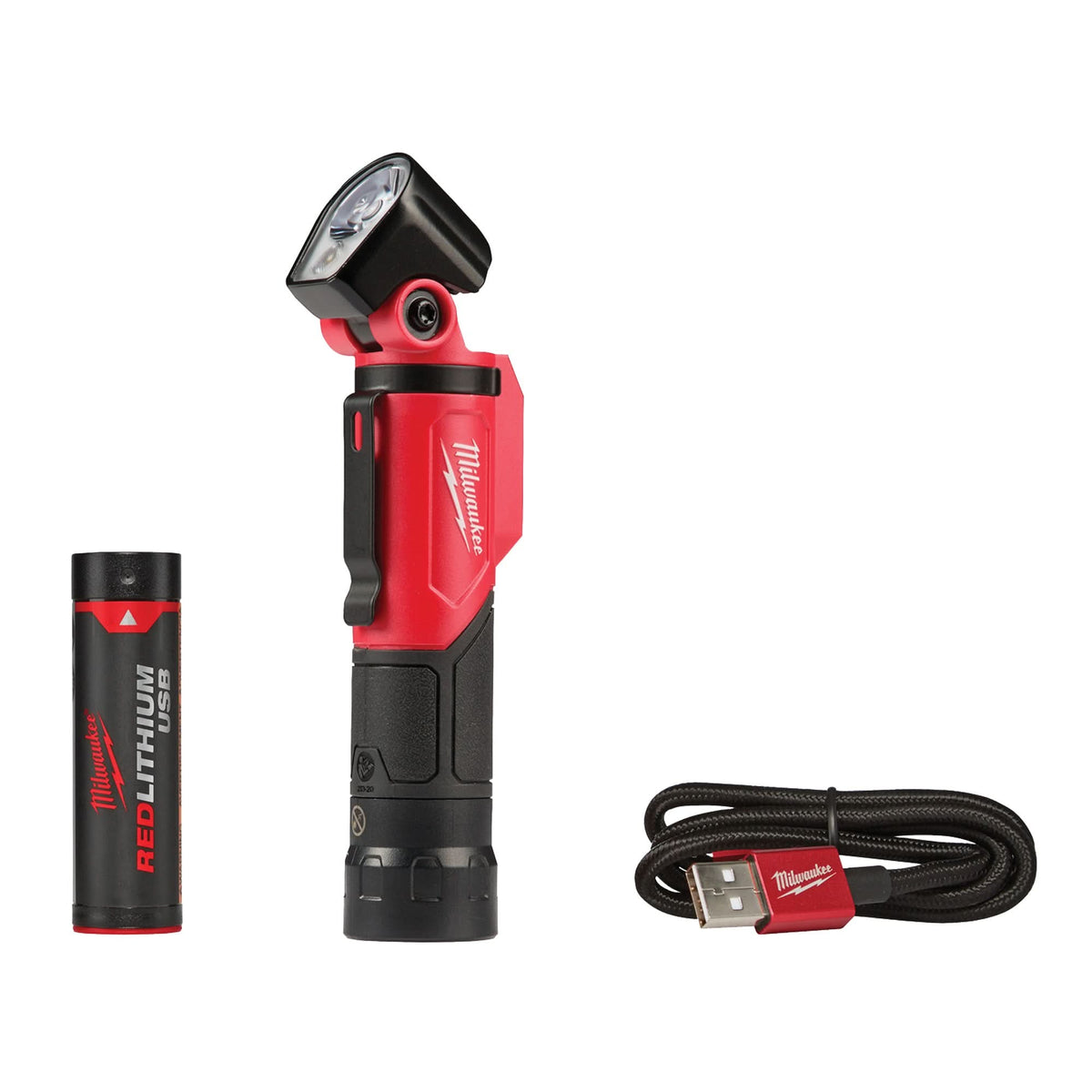 USB Pivoting Flashlight, LED, 500 Lumens, Rechargeable Batteries