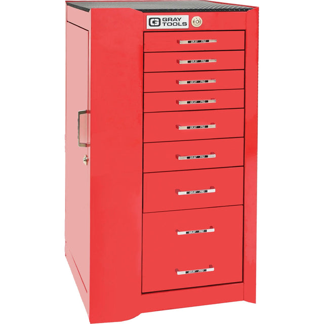 Pro+ Left Side Rider Tool Cabinet, 8 Drawers, 19" W x 19" D x 36-1/2" H, Red