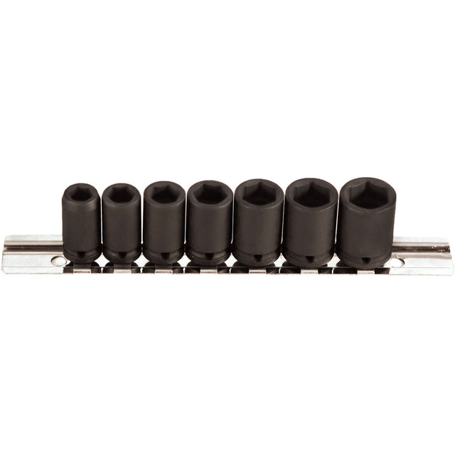 Socket Set, 7 Pcs, Impact, 1/4" Drive Size