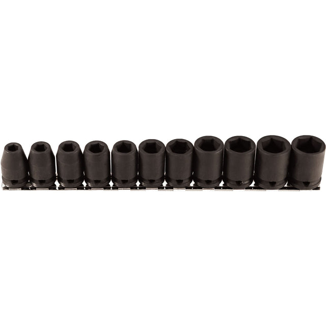 Socket Set, 11 Pcs, Impact, 3/8" Drive Size
