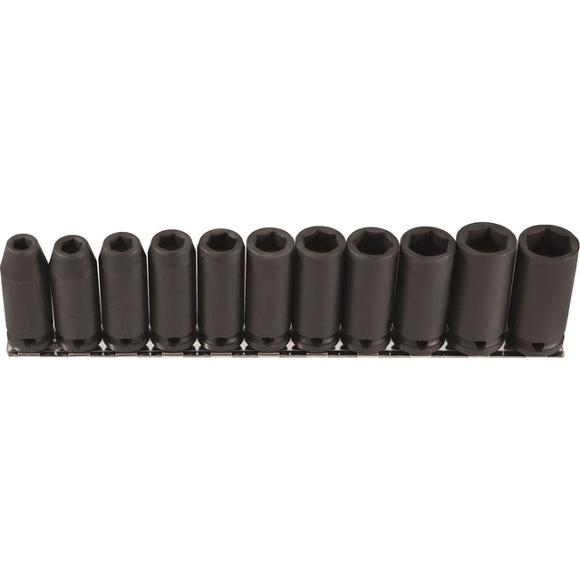 Long Socket Set, 11 Pcs, Impact, 3/8" Drive Size, Deep